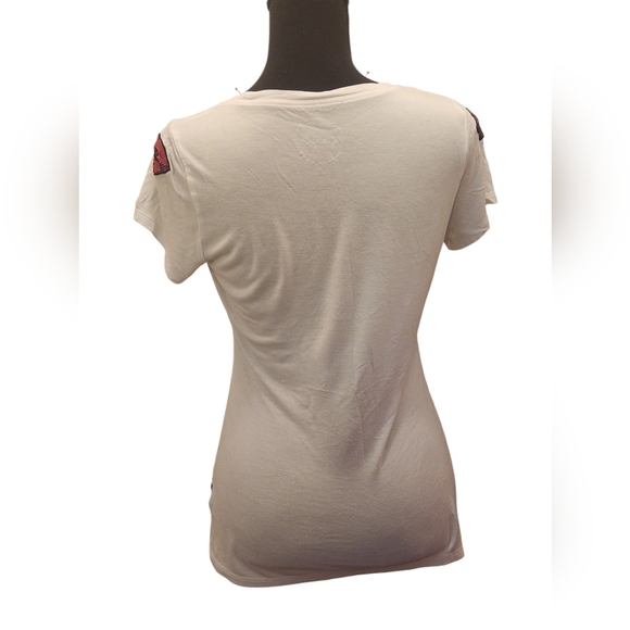 Inc Sequin Lip Print White T-Shirt - Picture 8 of 8